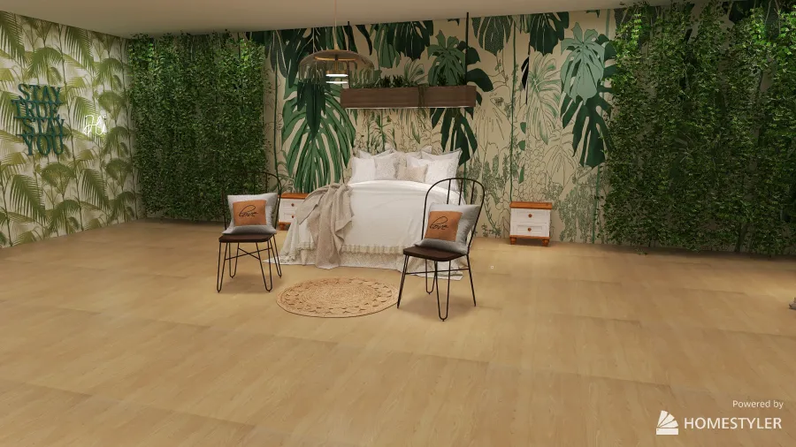 Summer bedroom 3d design renderings