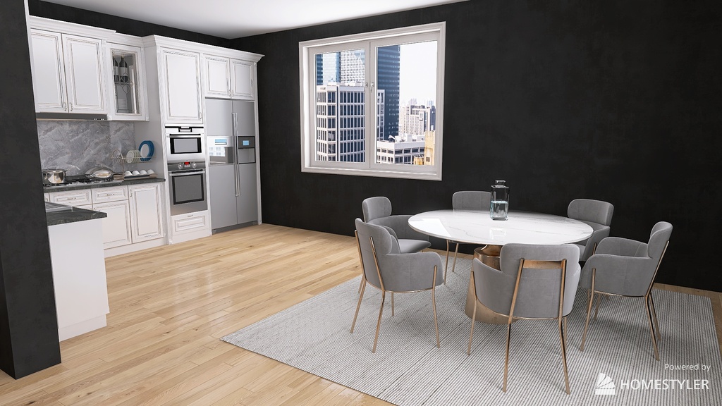 KICTHEN/LIVING ROOM 3d design renderings