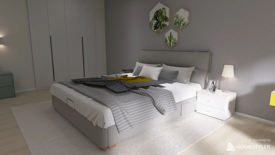 Bedroom in a communal apartment 3d design renderings