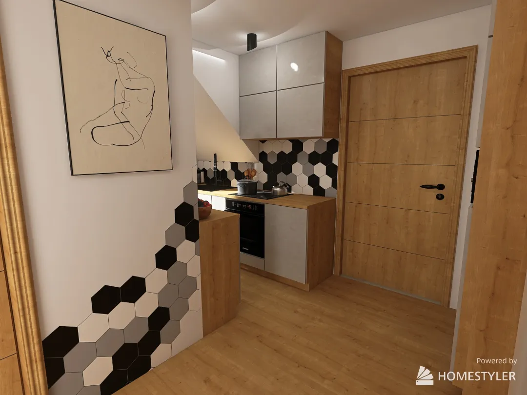 JADZIA - kuchnia, przedpokój, ganek - wariant ostateczny 3d design renderings