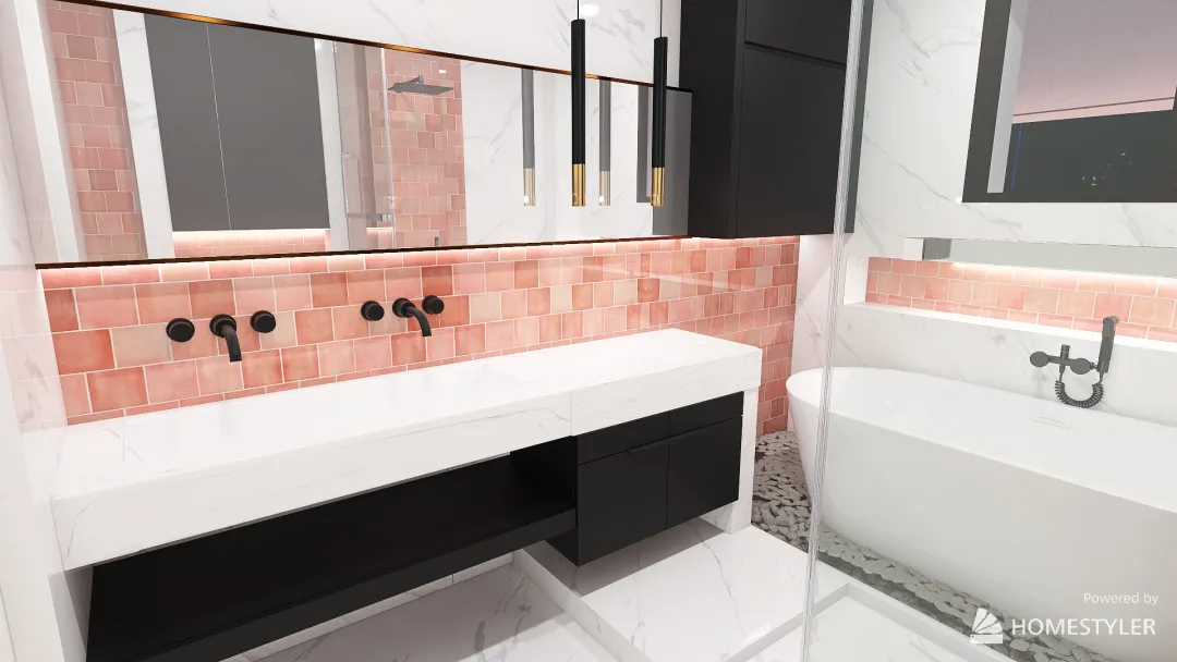 salle de bains filles version finale 3d design renderings