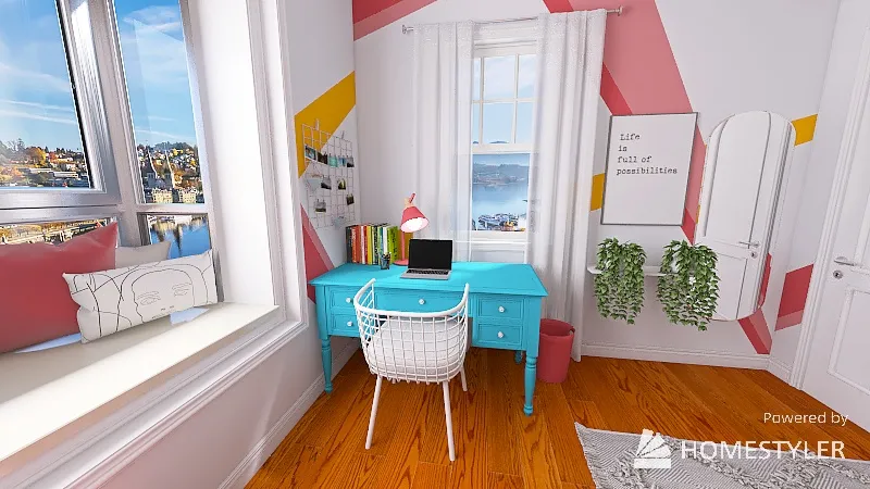 Bright Bedroom 3d design renderings