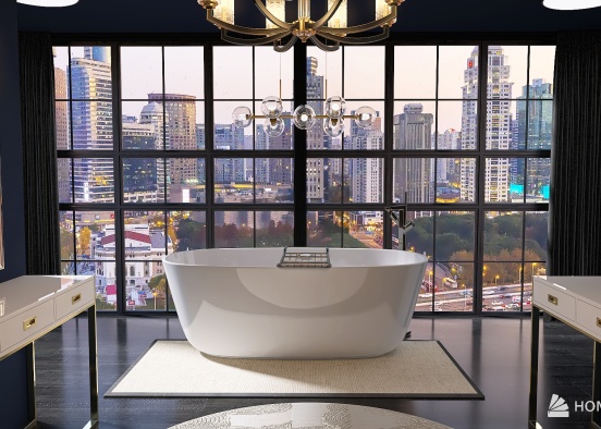 Modern Bathroom (city view) Design Rendering