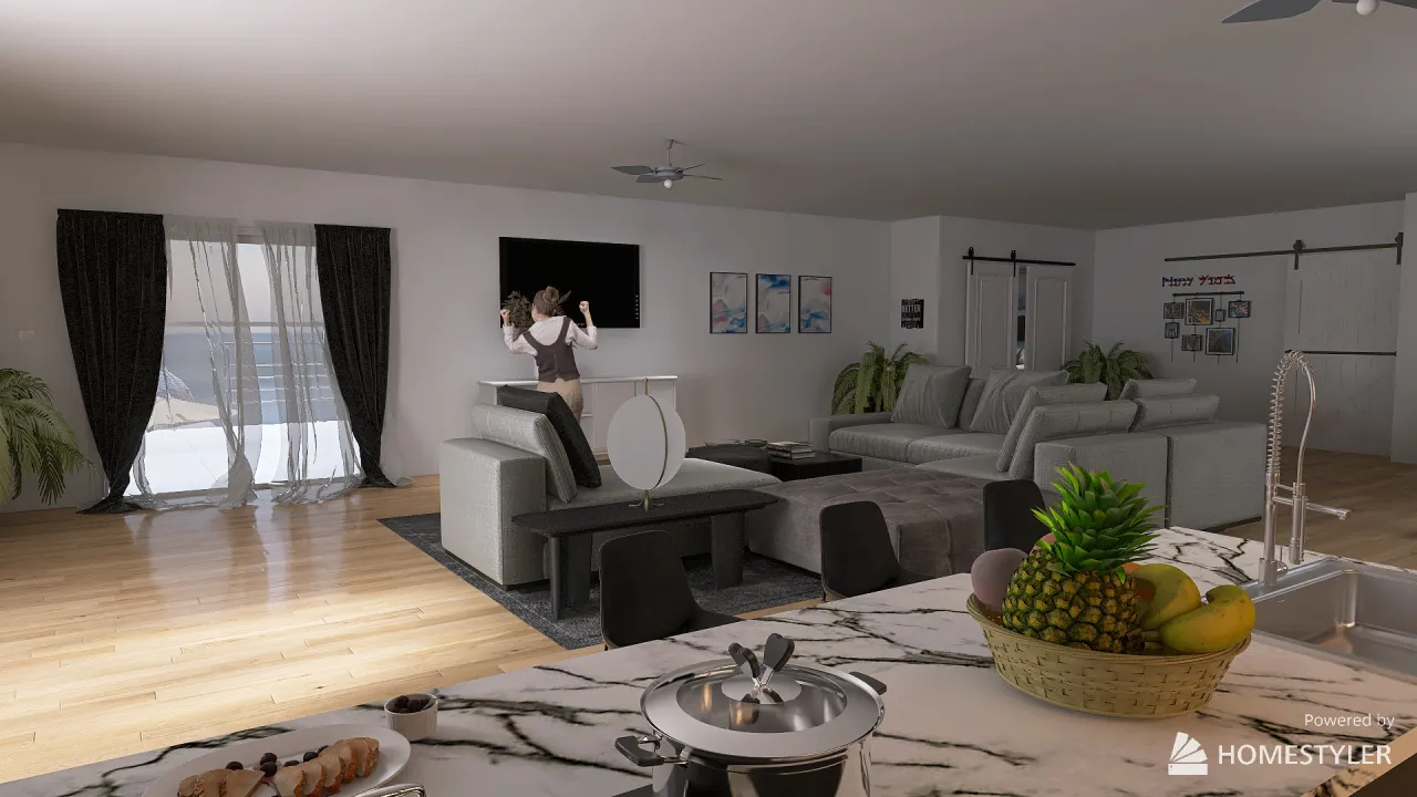 LivingDiningRoom 3d design renderings