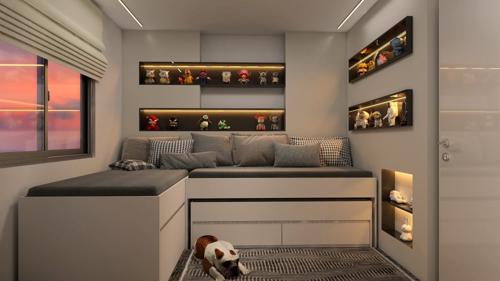 Quarto Meninos - Kids Bedroom 3d design renderings