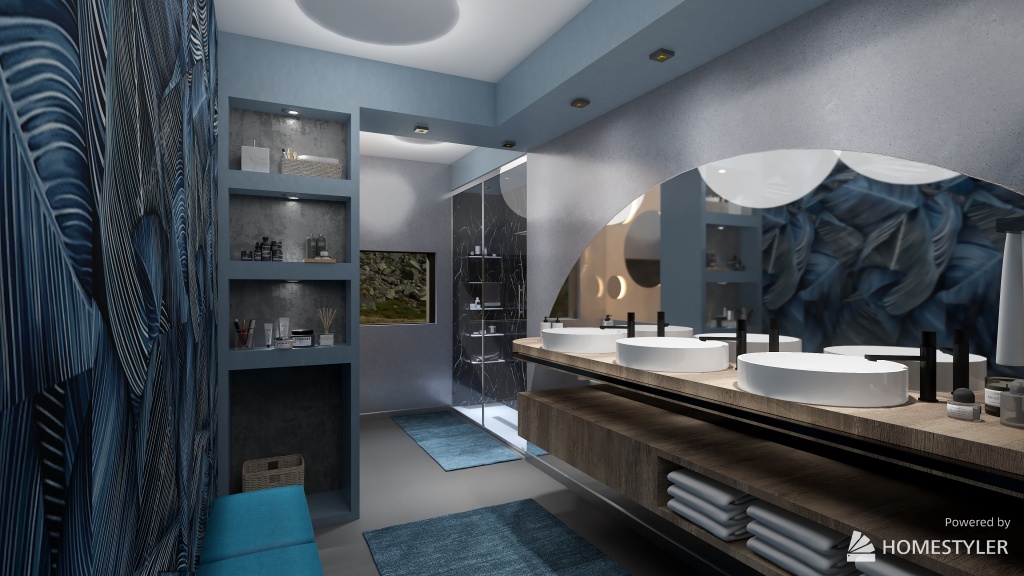 Bagno primario villa padronale 3d design renderings