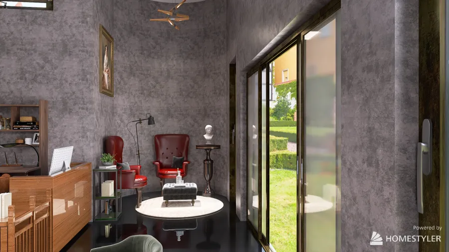 Gothic Industrial Lounge 3d design renderings