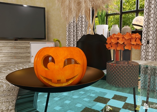 Autumn and Halloween inspired Room Design Rendering
