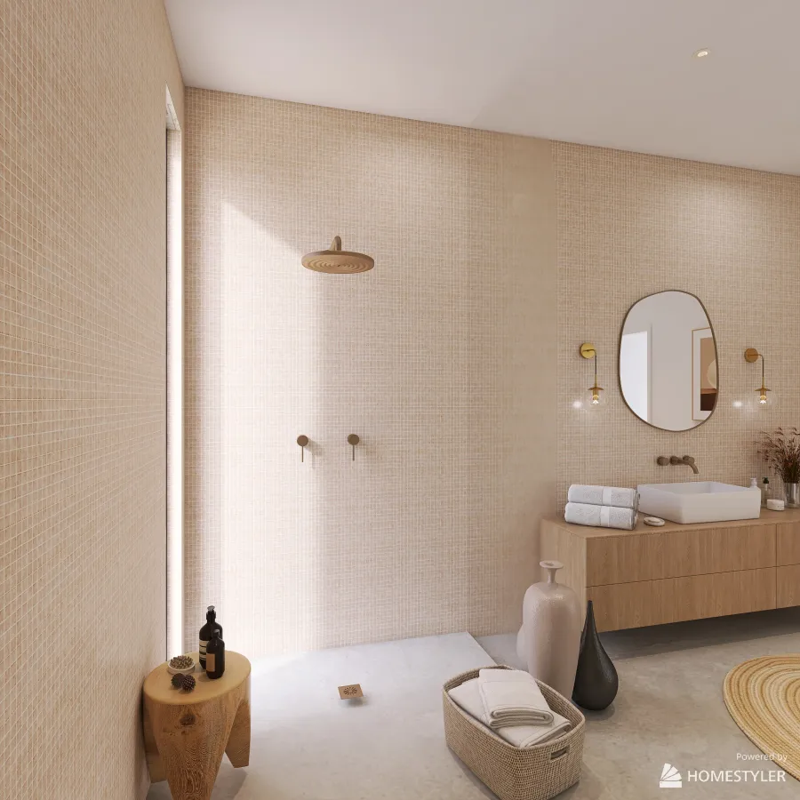 Japandi Inspired Home (in progress) 3d design renderings