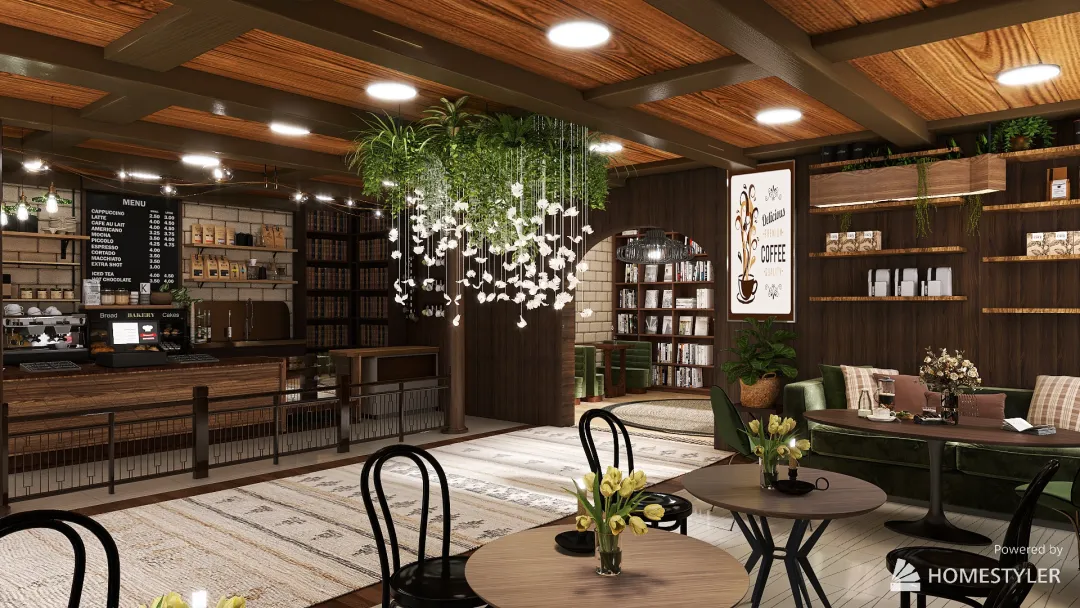Matcha Tea Shop 3d design renderings