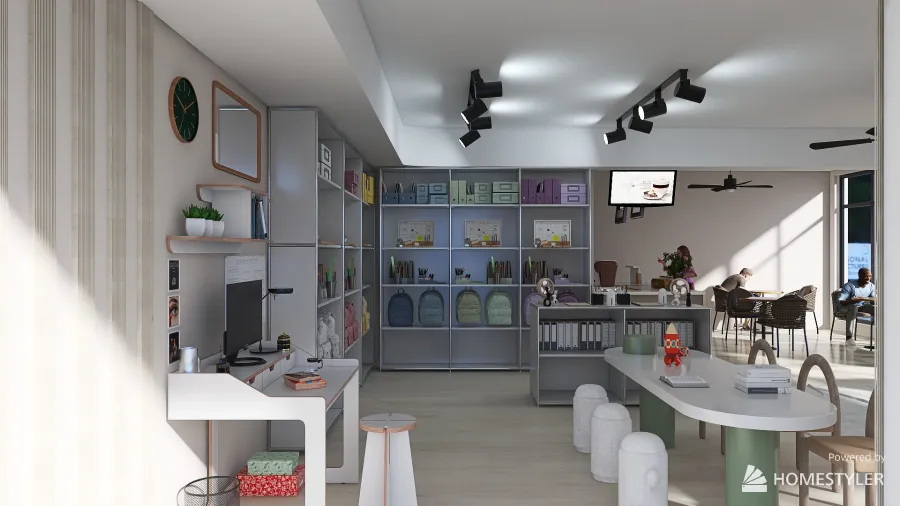 Stationery Retail Store 3d design renderings
