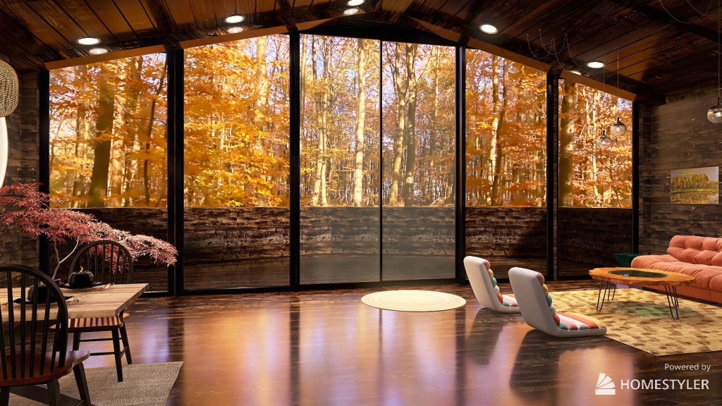autumn cabin 3d design renderings