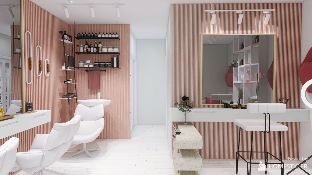 #hairdressershop 3d design renderings