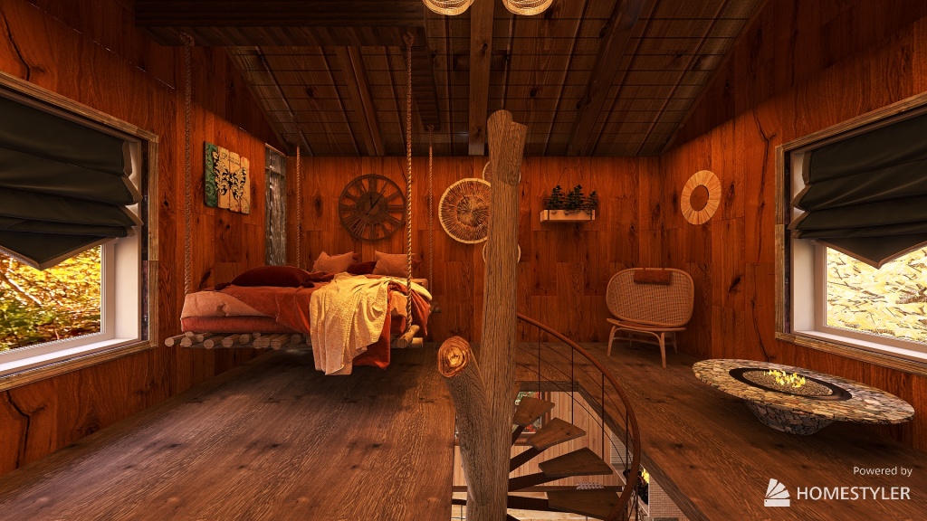 Night room 3d design renderings