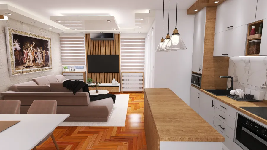 Apartment 52m2 3d design renderings