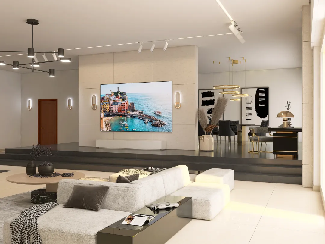 Spacious Living Room 3d design renderings
