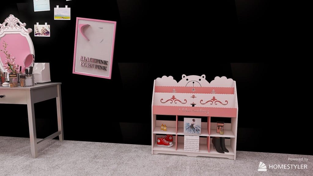 BlackPink themed bedroom 3d design renderings