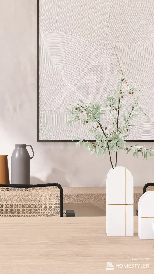 Scandinavian Design- Living & Dining Room 3d design renderings