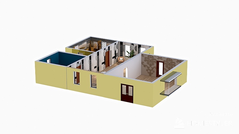 model house plan decorated with African safari 3d design picture 169.63