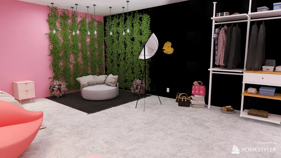 BlackPink themed bedroom 3d design renderings