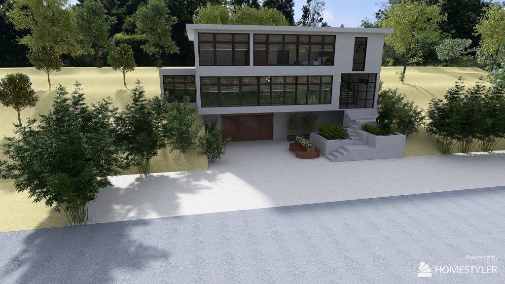 House on a Slope 3d design renderings