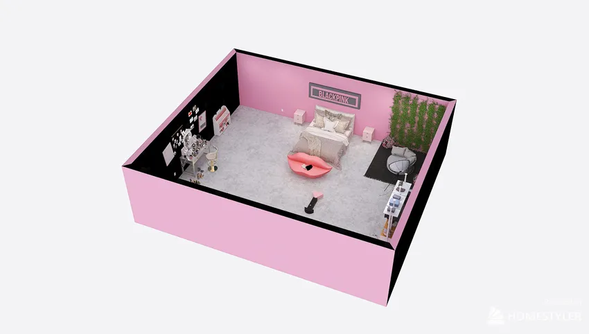 BlackPink bedroom 3d design picture 78.81