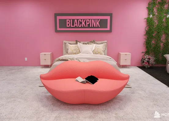 BlackPink bedroom Design Rendering