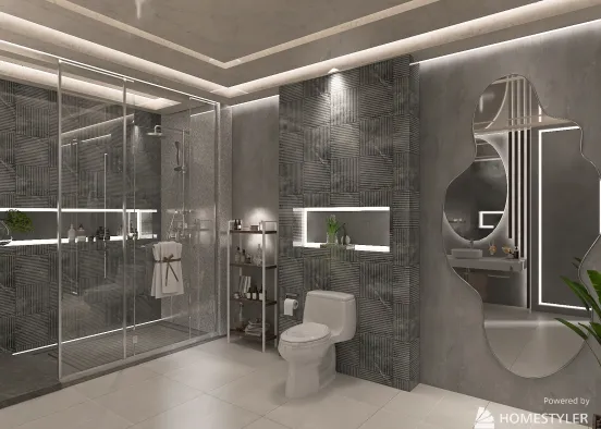Modern & spacious Master Bathroom Design Rendering