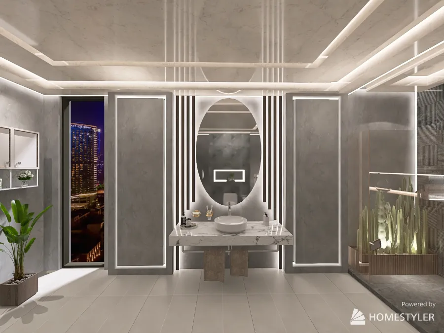 Modern & spacious Master Bathroom 3d design renderings
