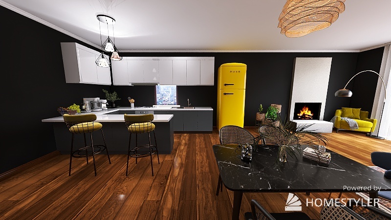 Colorful apartment 3d design renderings