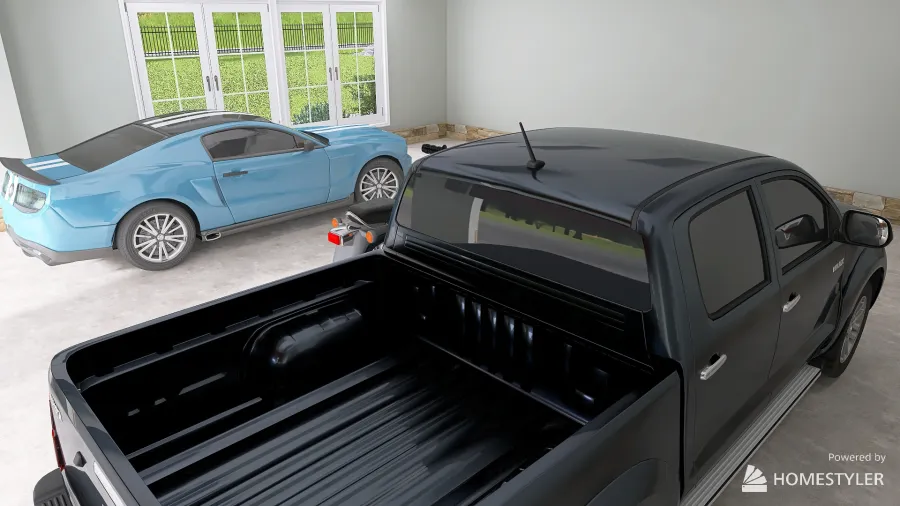 2-Car Garage 3d design renderings