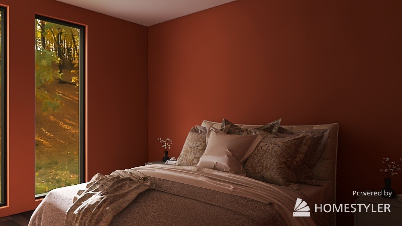 Orange Room 3d design renderings