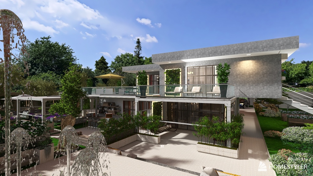 villetta moderna in duplex con giardino 3d design renderings