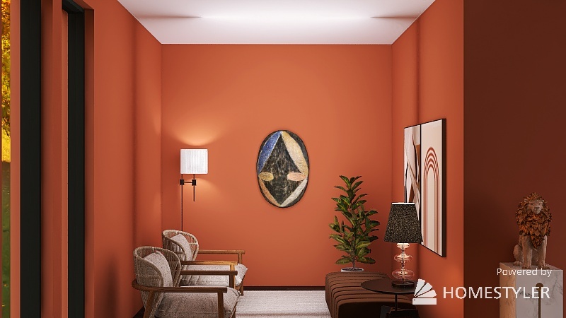Orange Room 3d design renderings