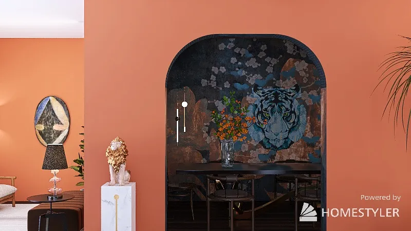 Orange Room 3d design renderings