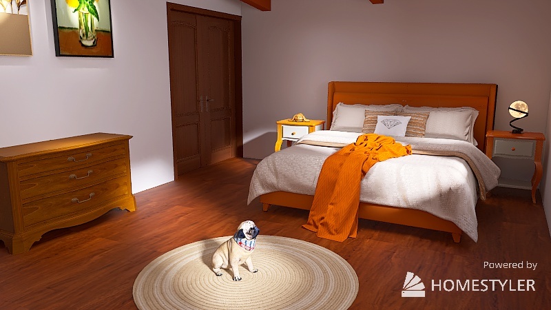 Autumn Bedroom 3d design renderings