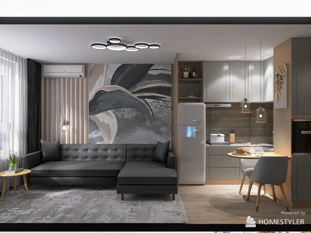 1 Квартира-студия 3d design renderings