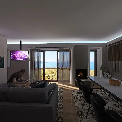 2 bedroom flat (ΤΟΥ ΑΓ.ΓΕΩΡΓΙΟΥ) 3d design renderings