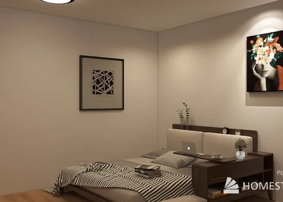 Small Metropolitan Bedroom Design Rendering