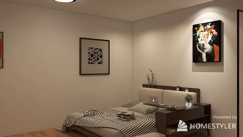 Small Metropolitan Bedroom 3d design renderings