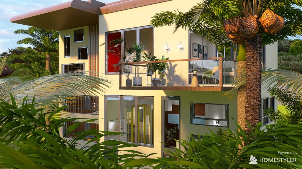 tropical house 3d design renderings