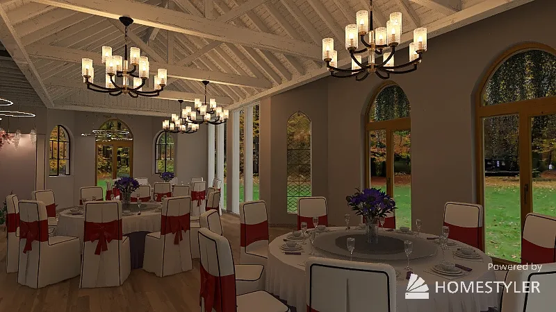 Wedding Reception Hall 3d design renderings