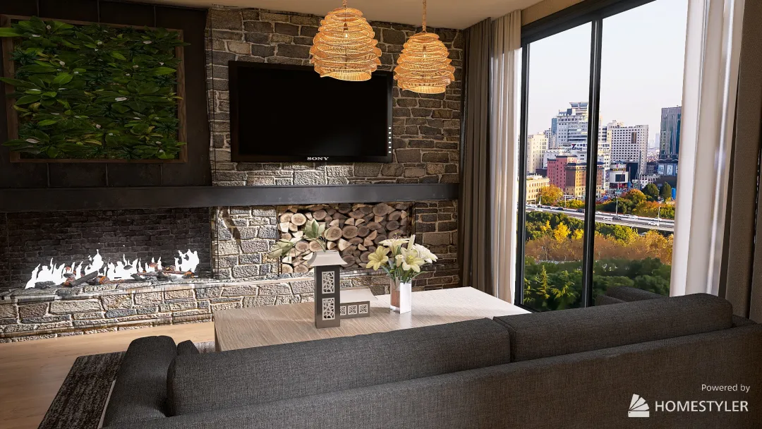 "Green" Living Room 3d design renderings