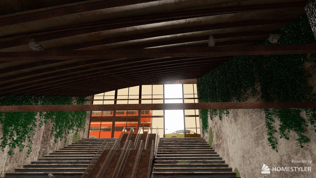 Converted railway station 3d design renderings