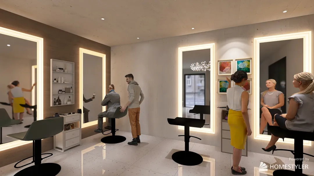 NYC Jameela Salon 3d design renderings