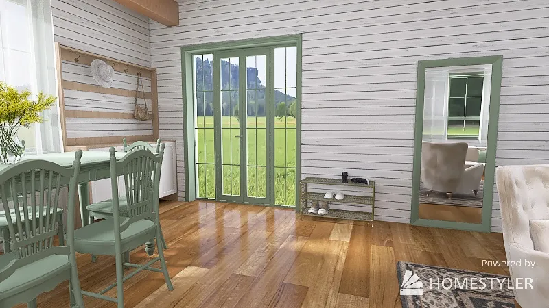 Farmhouse Sunroom 3d design renderings