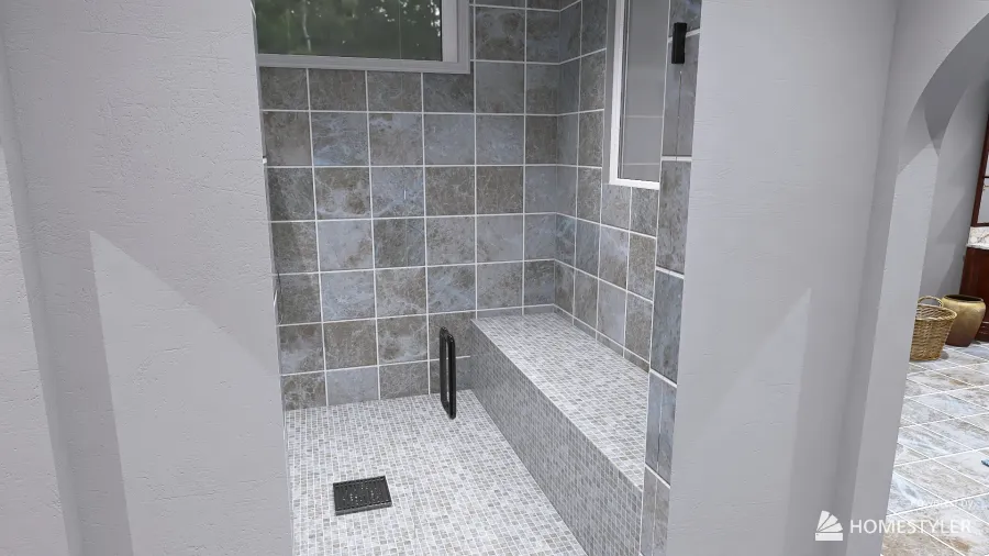 Master Bath Hallway 3d design renderings
