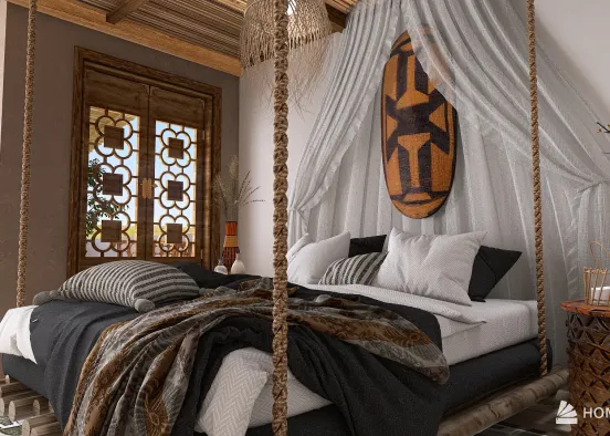 Wild Africa Bedroom  Design Rendering