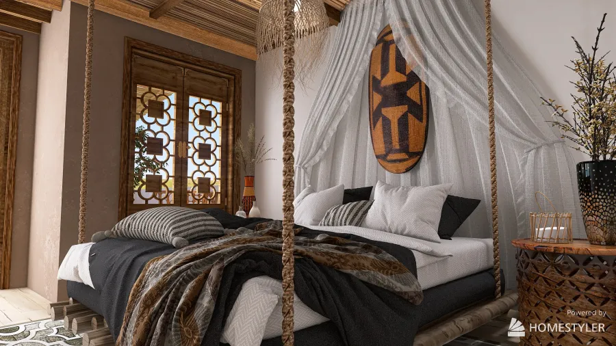 Wild Africa Bedroom 3d design renderings