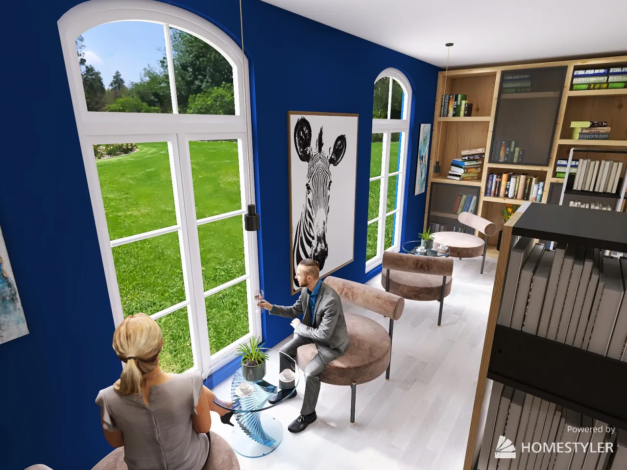 Library 3d design renderings